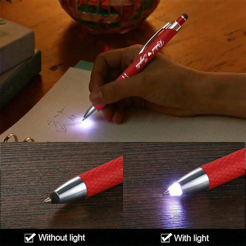 3 in 1 Touch Pen with LED Ligh (Classic Red)