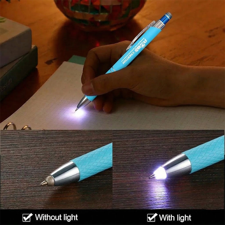 3 in 1 Touch Pen with LED Ligh (Sky Blue)