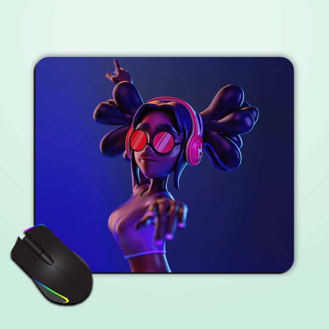 3D Illustration Black Mouse Pad